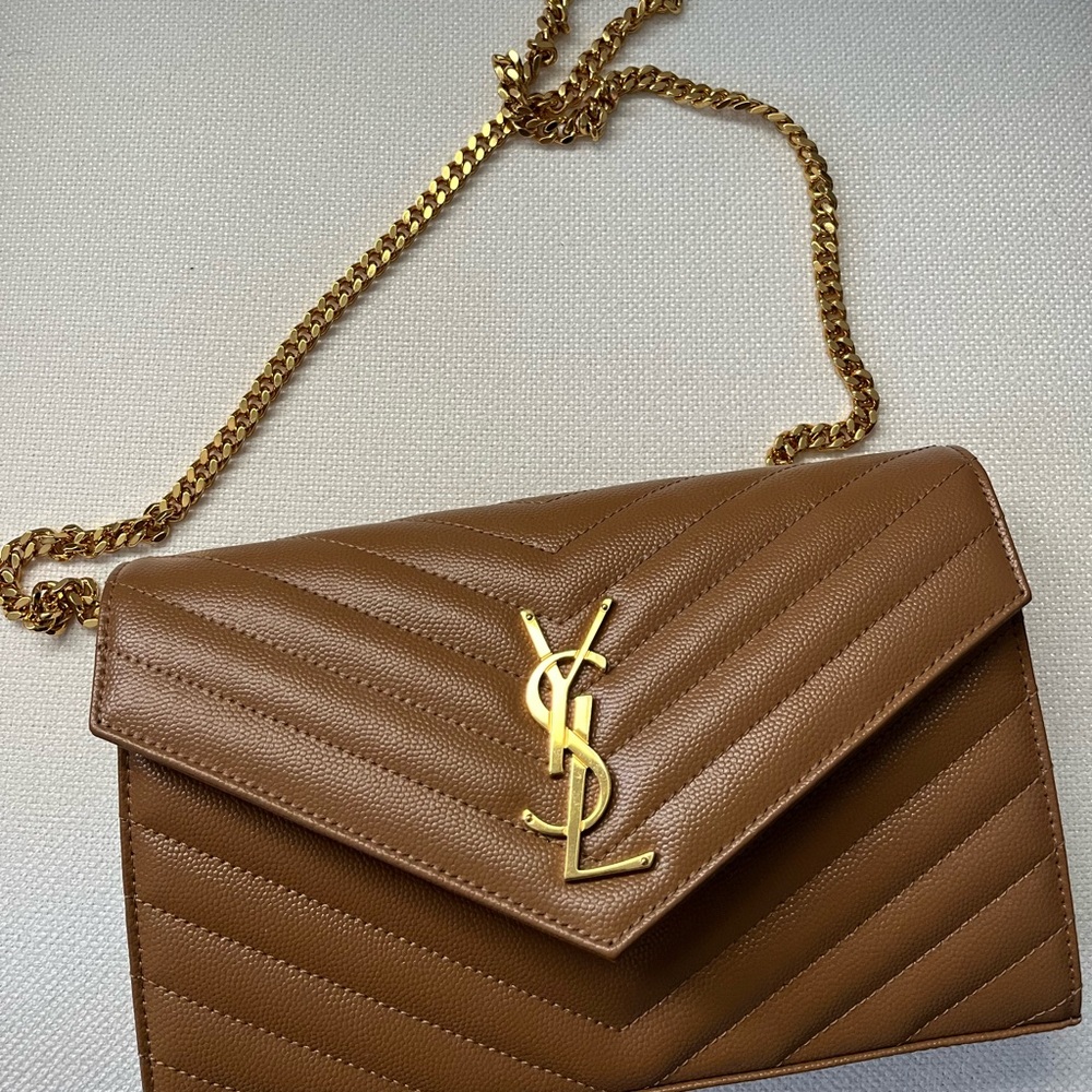 Authentic Ysl Monogram Large Wallet On Chain - image 8